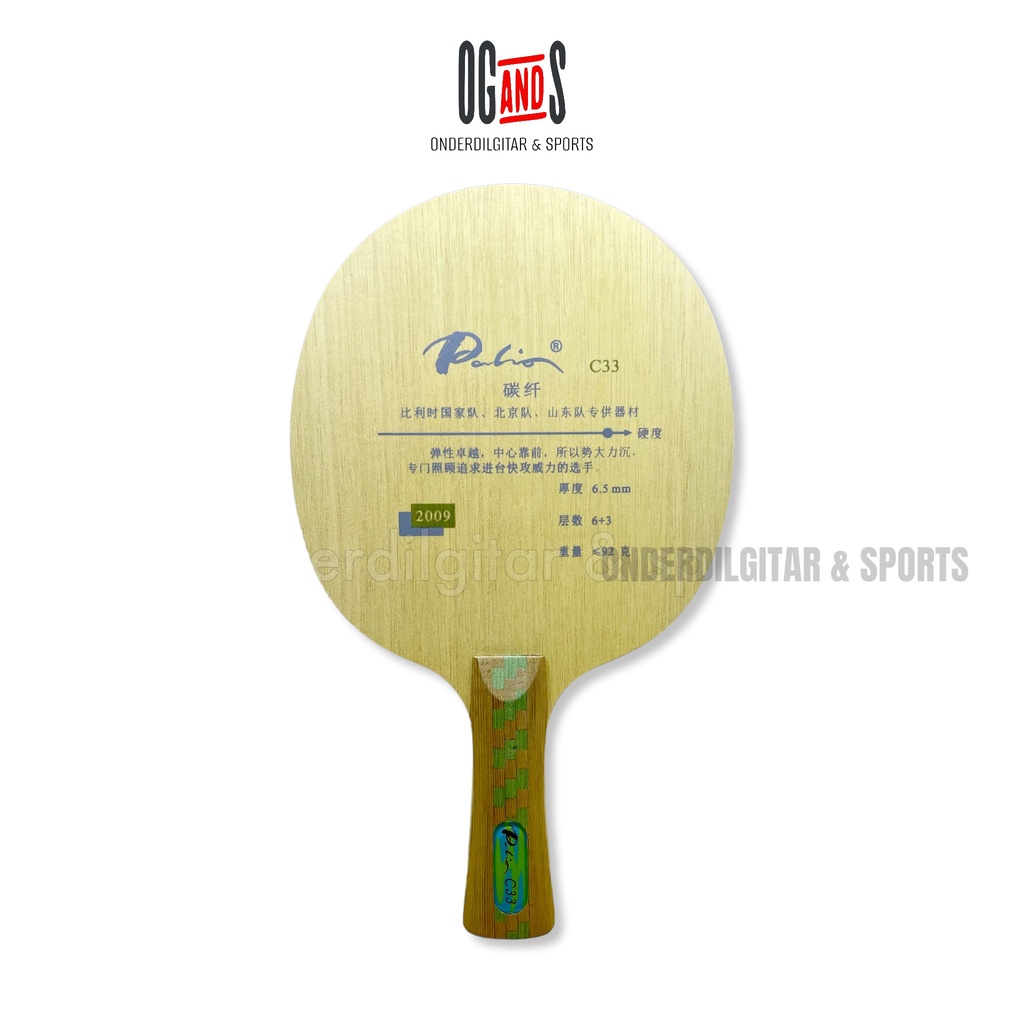 Palio C33 Flared Carbon Fiber - Kayu Bat Bet Blade Pingpong Tenis Meja