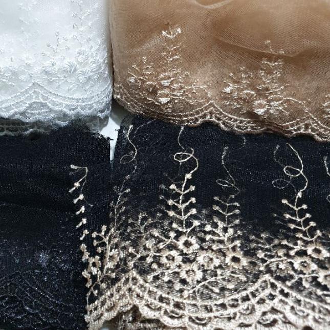 ❉ Renda Tile Anggur +-13,5 M/hitam/bw/silver/gold ➻