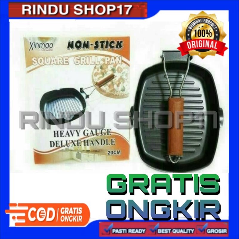 (RS)GRILL PAN 20 CM PEMANGGANG PANGGANGAN PANGGANG PANCI TEFLON DAGING BBQ BARBEQUE