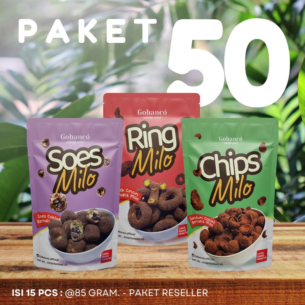

Paket Reseller Cemilan Manis Gobanco Chocolate 50 pcs.