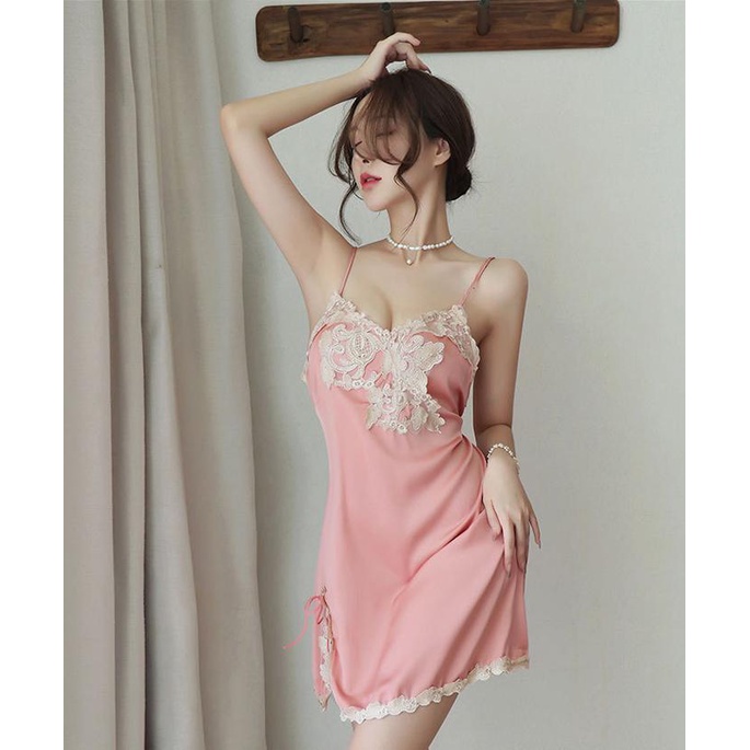 HUES.ID Lingerie Dress Satin Mini Silk Baju Tidur Import 3117