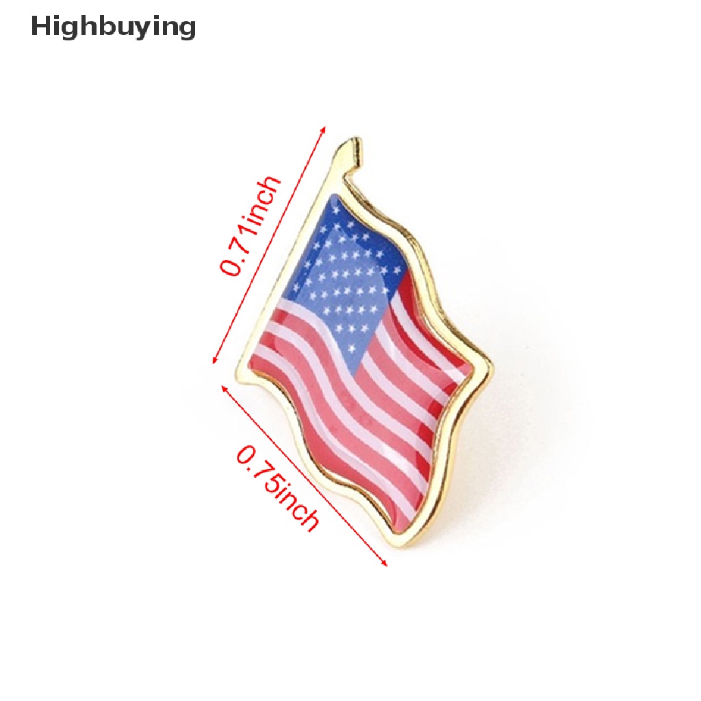 Hbid Bendera Amerika Kerah Melambai Pin Bangga USA Tie Tack Badge Bag Bros Dekorasi Hadiah Glory