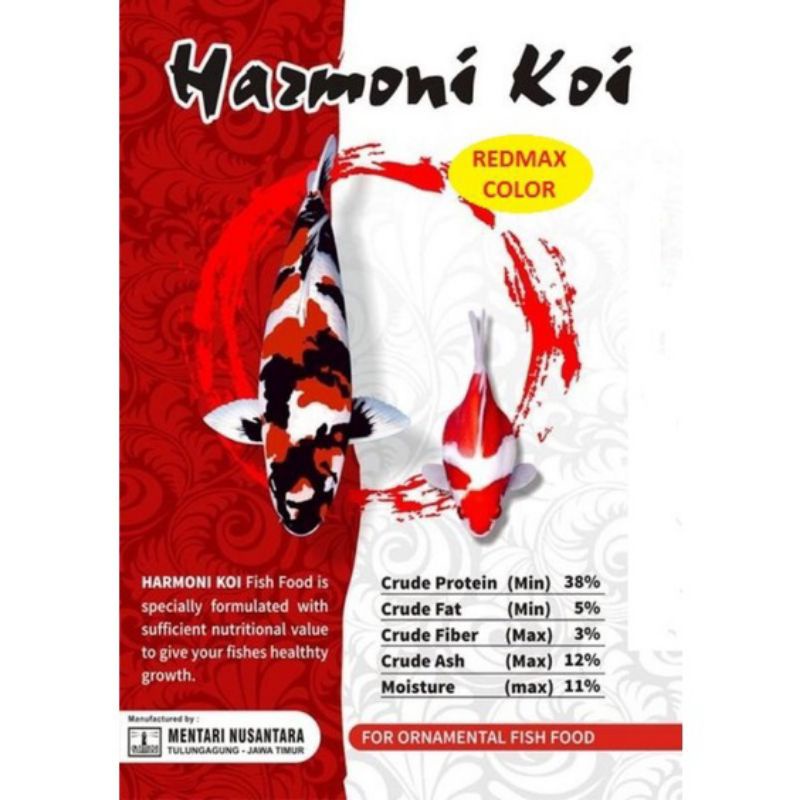 Harmoni redmax color 500gr pakan koi