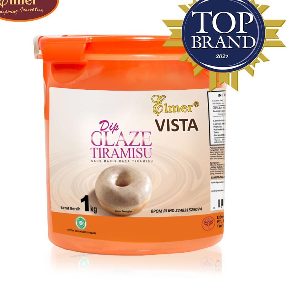 

❅ Elmer Dip Glaze Tiramisu Vista 1 kg | Topping Donat | Selai Roti ۝