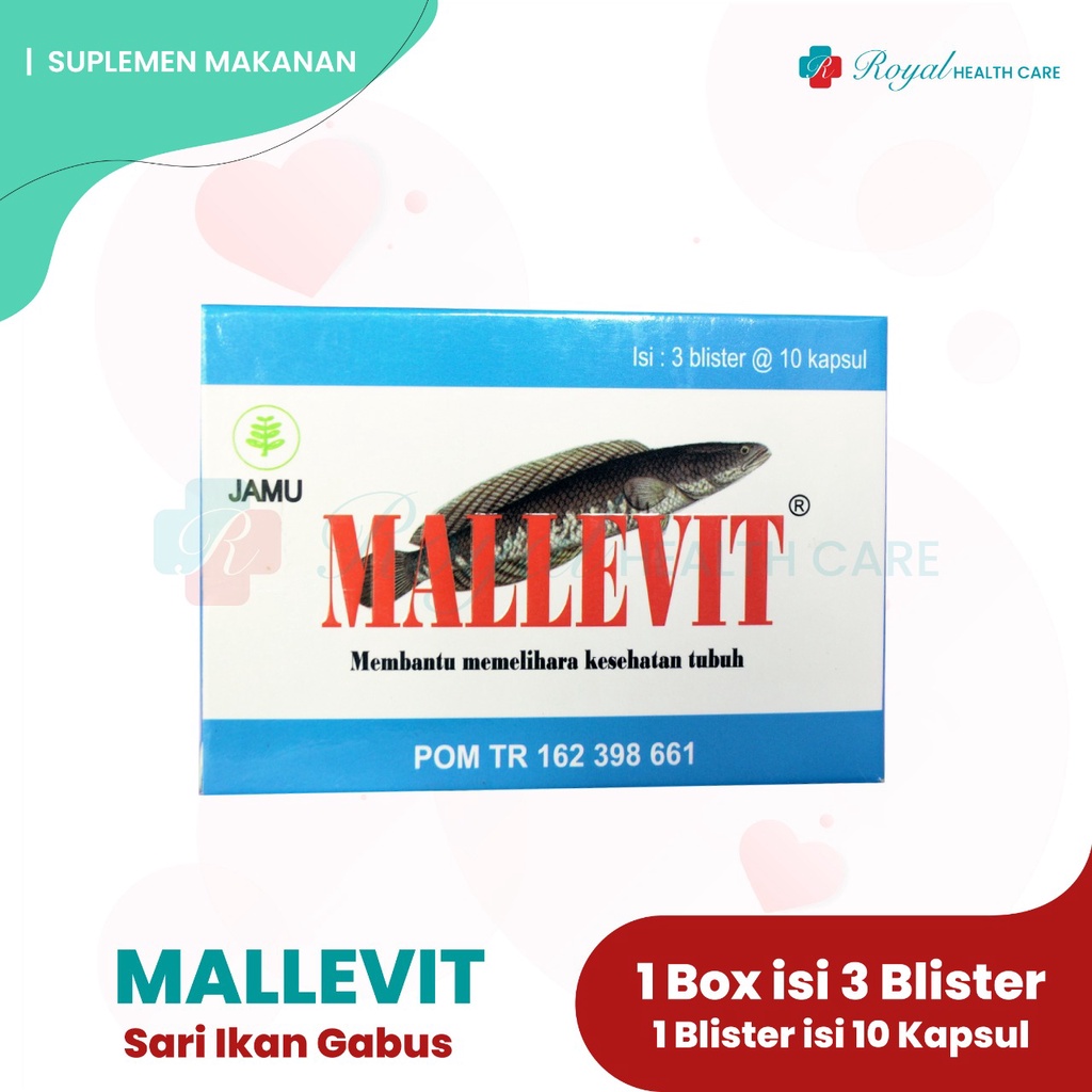 MALLEVIT BOX 30 Kapsul Mempercepat Penyembuhan Luka (Ekstract Gabus)