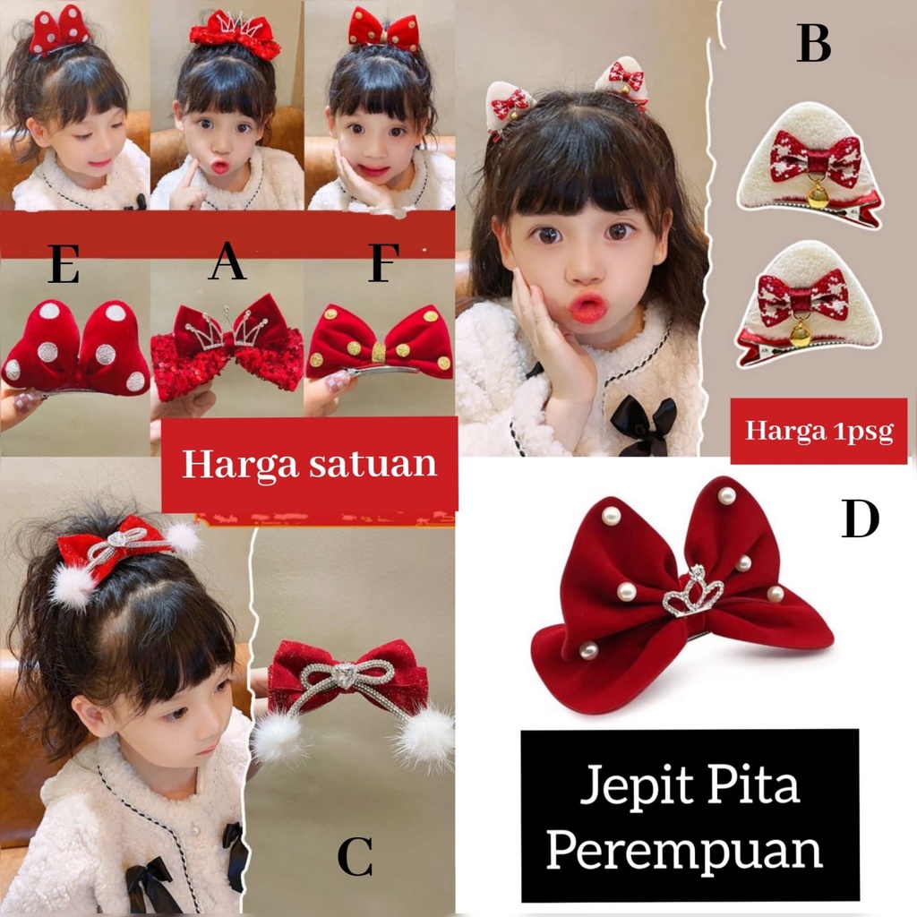 (LOLI-JKT) AK-18 AKSESORIS RAMBUT ANAK RETRO VELVET PITA SPRING CLIP