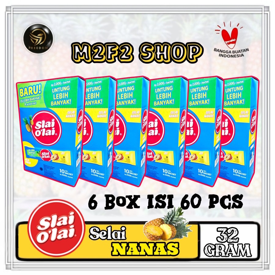 

Biskuit Slai Olai Pineapple | Selai Nanas - 32 gr (Kmasan 6 Box)