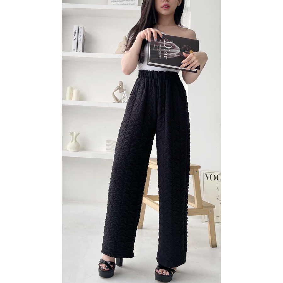 Celana Kulot Bubble Swirl / Cloude Cullote Bangkok /Kulot Highwaist Wanita / Cullote Pants Import