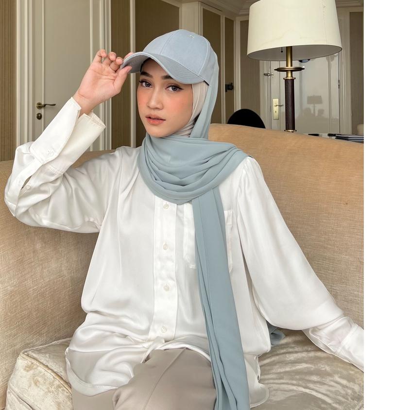 ★ Gonegani Hijab Instant Topi Cap Melayu Shawl ❂