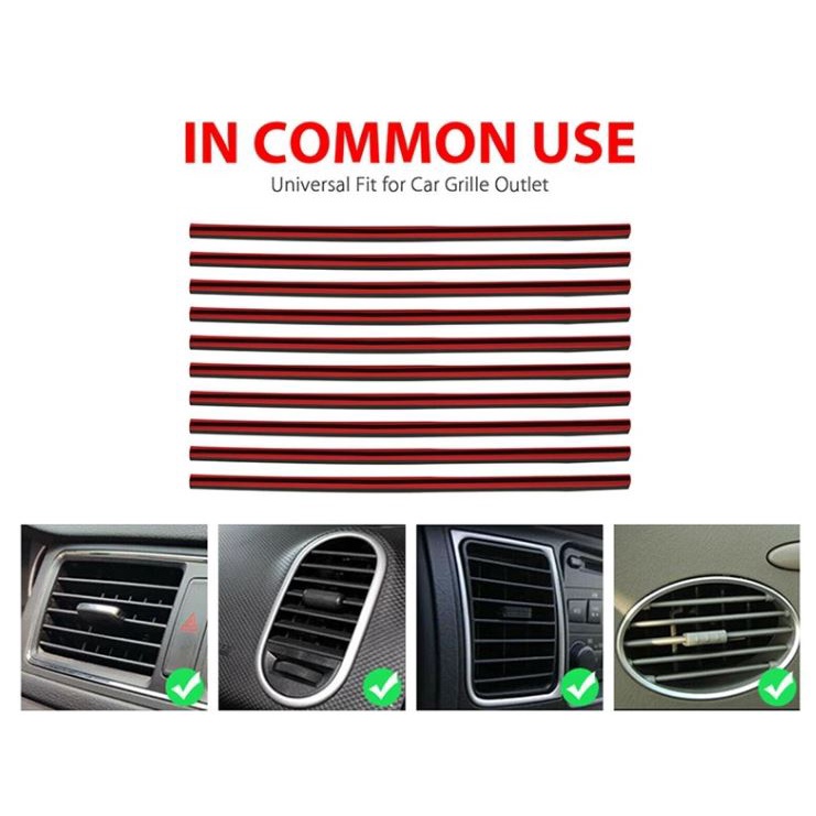 10 buah Trim Ventilasi Udara Mobil Strip Dekorasi Potong AC Mbil PVC