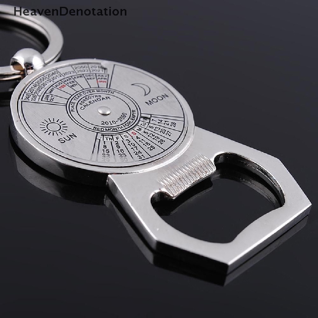 [HeavenDenotation] 50tahun Kalender Abadi Keyring Keychain Logam Peringatan Kerajinan Tangan Zinc Alloy Key Chain Ring Tools Dekorasi HDV