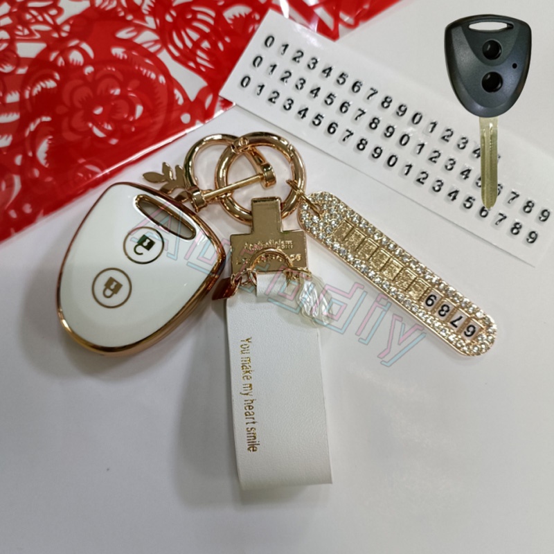 TPU Golden Edge Key Remote Mobil - DAIHATSU SIGRA CALYA / GRAND AVANZA Toyota Case Key Remote Kunci fob