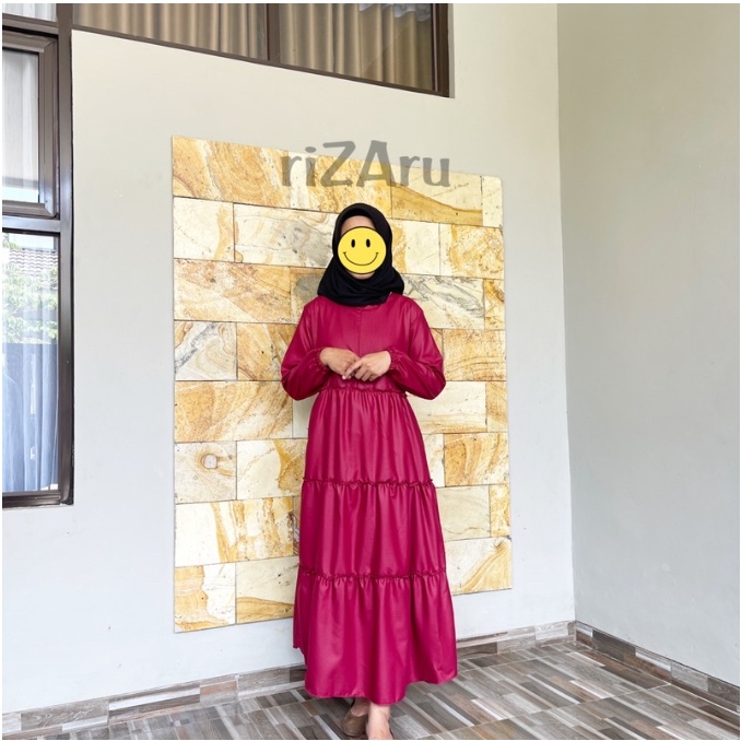 [COD]✅ Baju Gamis Rempel Kerut Susun Wanita Dress Maxi Busui Modren Bahan Katun Toyobo Fodu Asli Ori