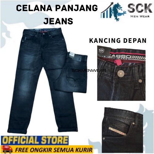 Celana Jeans Pria PICASSO Reguler Denim Kode 421 A, 421 B, 421 C, 421 F Ukuran 28-34 Reguler / Celana Jeans Pria  - sckmenwear GROSIR