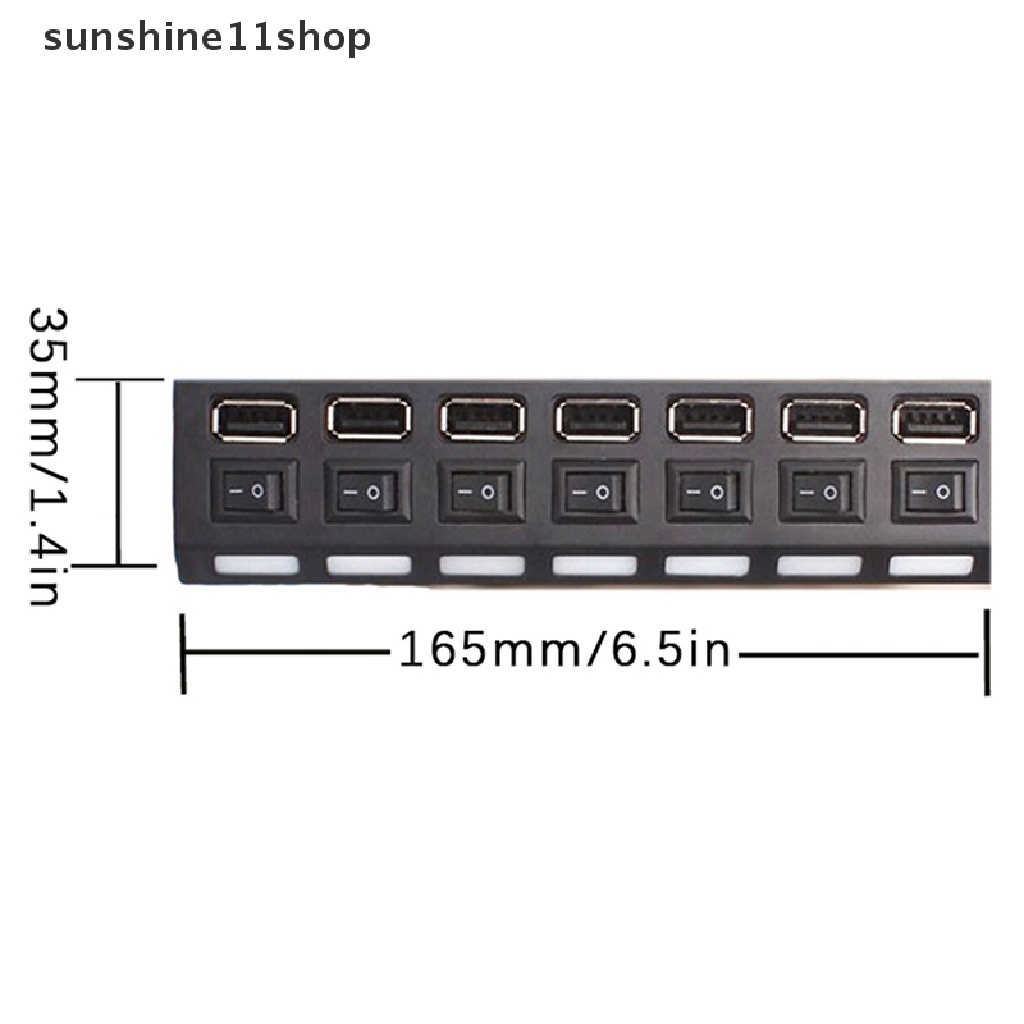 Sho 7port USB HUB 2.0 Adapter Expander Multi USB Splitter Multiple Extender Switch N