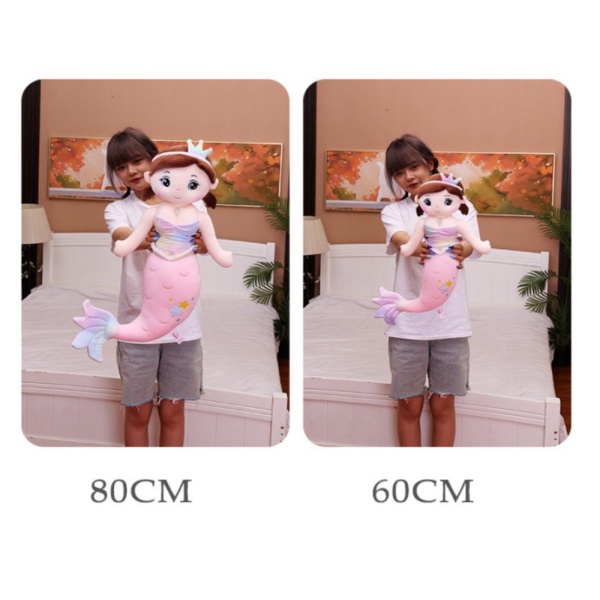 

Unik Boneka Mermaid Putri Duyung Baju Rainbow Bahan Plush - 80cm Murah