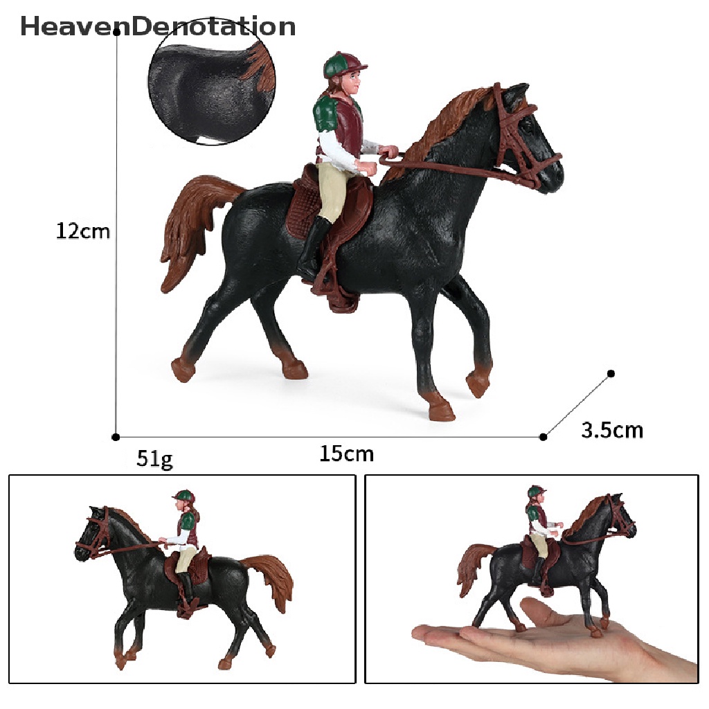 [HeavenDenotation] Simulasi Hewan Kuda Model Balap Action Toy Figure Model Koleksi Solid HDV