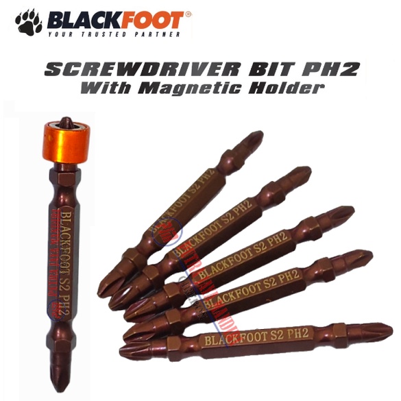 Blackfoot Mata Obeng Angin Ph 2 / Screwdriver Bits With Magnetic Holder