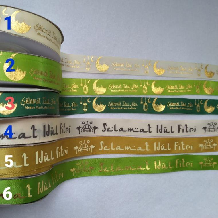 

K81 Pita Lebaran Idul Fitri Satin 3/4 inch 2cm per Roll TERLARIS ゔ