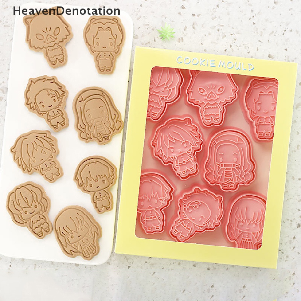 [HeavenDenotation] 8Pcs / Set Biscuit Mold Cartoon Characters Shape Cookie Cutter Cake Decor Tool HDV