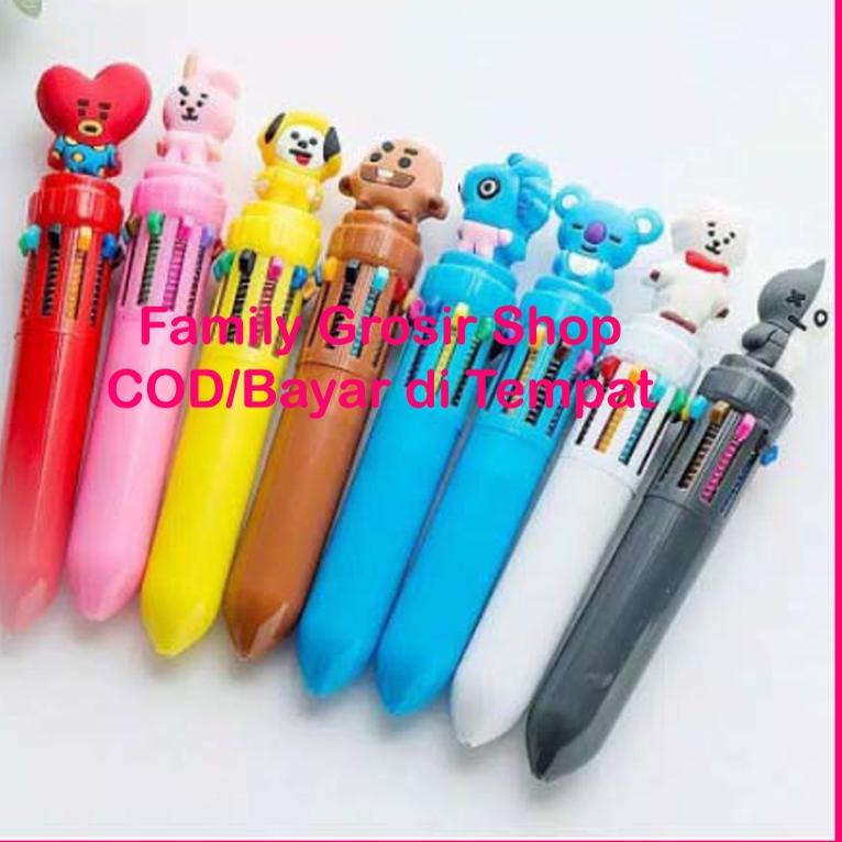 

F87 Pulpen Karakter 10 Warna Pena Karakter multiwarna PROMO MURAH ⇥
