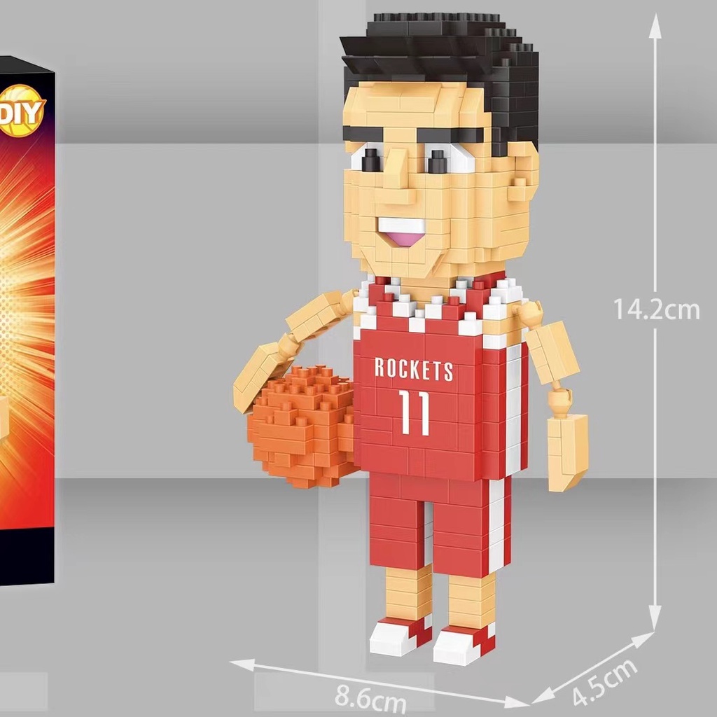 Blok Bangunan Partikel Kecil Model Bintang Basket NBA James Kobe Tidak Kompatibel Lego Rakitan Building Block Mainan