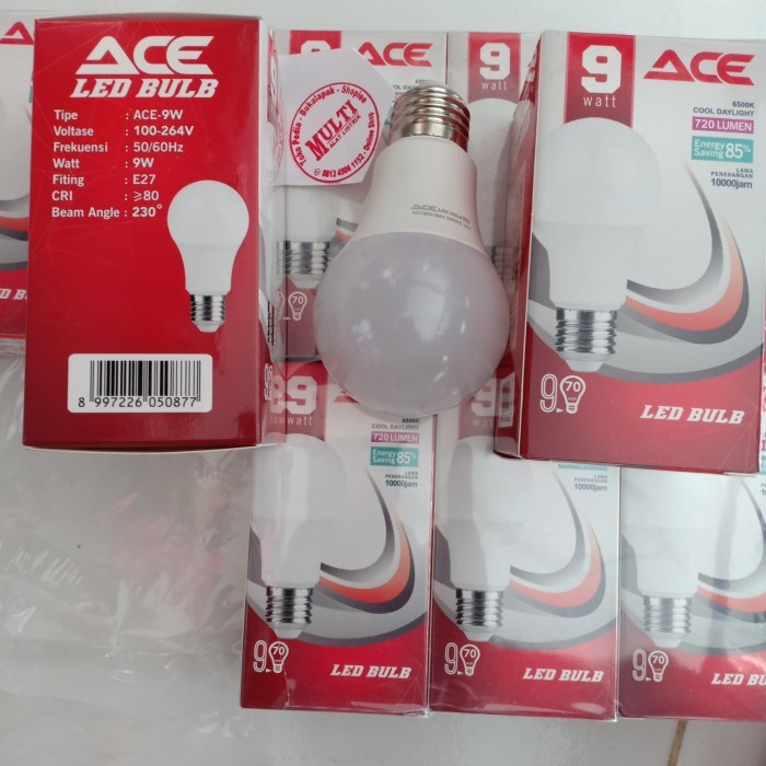 Lampu garansi ACE Led bulb 9W lampu led visicom ACE