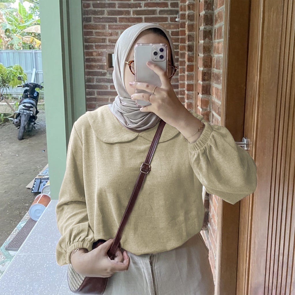 BEFAST - ZEC OOTD WANITA BLOUSE SHAN  / Lestari Blouse / Blouse Polos Formal / Pakaian Kerja Wanita Casual / Atasan Wanita Lengan Panjang / Fashion kekinian Remaja ABG Trendy / Outfit Wanita Hijab Terlaris