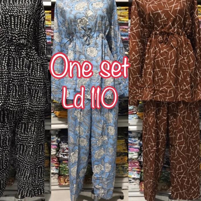 ❆ stelan rayon premium busui lengan panjang celana panjang ➬