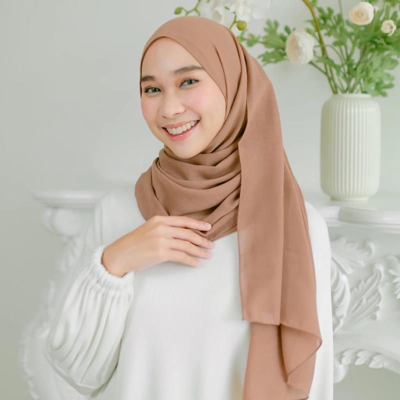 hijab pashmina ceruty bebydoll original size 180x75/ kerudung hijab pashmina ceruty bebydoll  origin