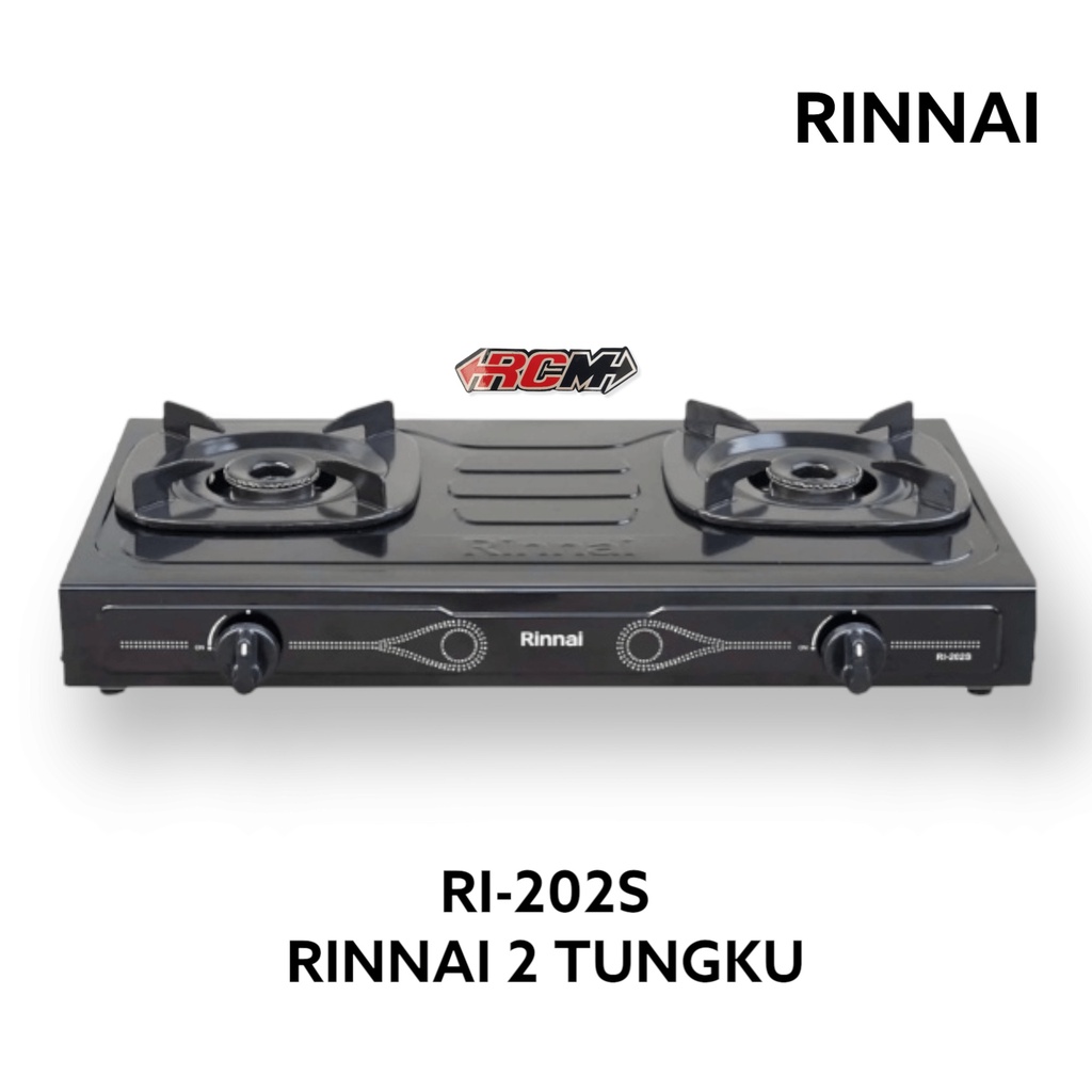 GAS STOVE KOMPOR GAS RINNAI RINAI 2 TUNGKU RI-202S R1 RI 202 S SUN BUNNER ORI ORIGINAL RINNAI ASLI