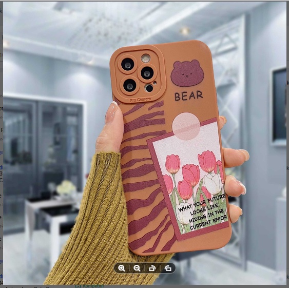 Case Redmi Note 10 Note 10S Casing Cute Halo Brown Bear Character Silicon Premium