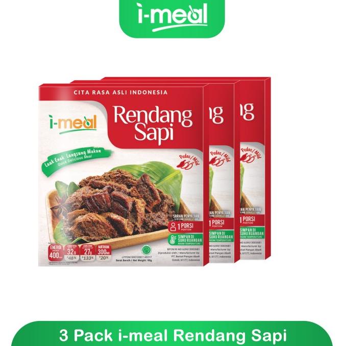 

Ready Stok I-Meal Paket Rendang Sapi Isi 3 Siap Saji