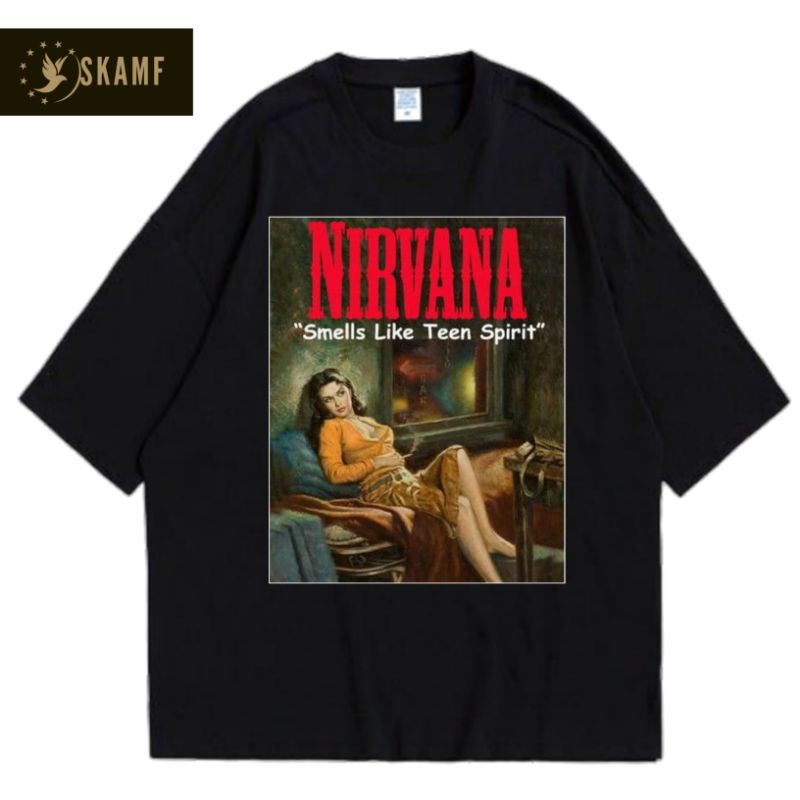 KAOS BAND NIRVANA POSTER | T-SHIRT BAND 90's | BAJU BAND BLACK METAL | OVERSIZE