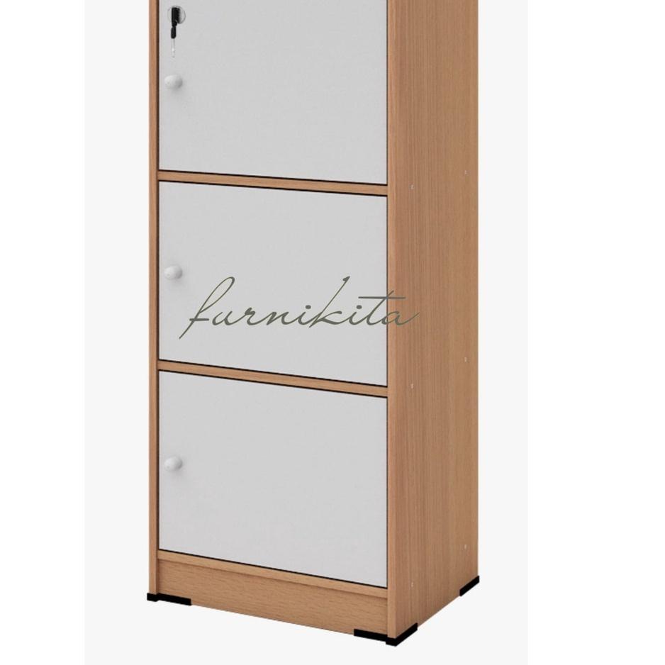 ❆ JTR - RAK BUKU 3 PINTU SERBAGUNA KAYU ➺