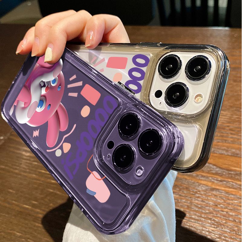 IPHONE Kelinci Lucu Soft Phone Case Kompatibel Untuk Iphone14 11 13 12 Pro XS Max XR X8 7 6S Plus Casing Transparan Silikon TPU Shockproof Cover