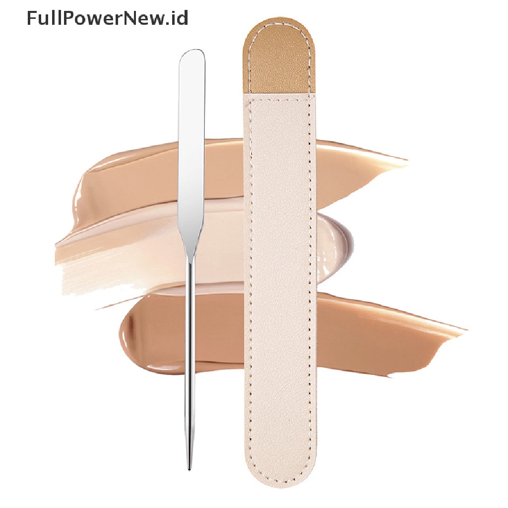 Power 1Pcs Stainless Steel Kepala Ganda Makeup Toner Spatula Mixing Stick Foundation ID