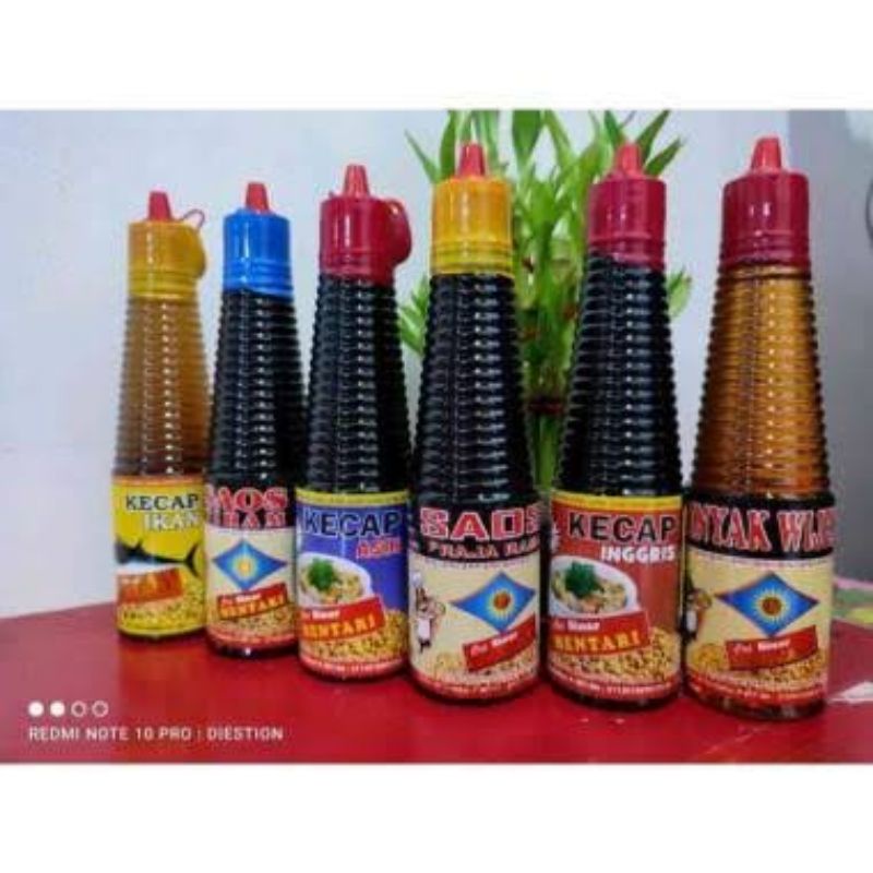 

Kecap saus tiram raja rasa inggris lada hitam oyster black pepper minyak wijen sesame oil sauce sinar mentari 150 ml