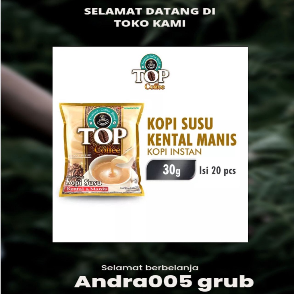 

top coffe kopi susu kental&manis isi 20