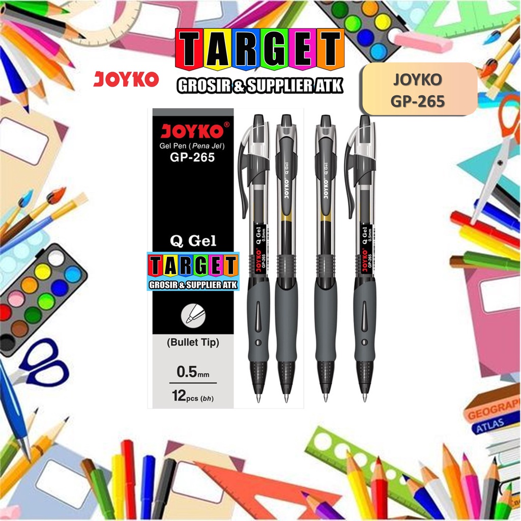 

Terlaris ✨ -GEL PEN / PULPEN JOYKO GP-265 Q GEL 0.5 mm (12 PCS)- 2.2.23