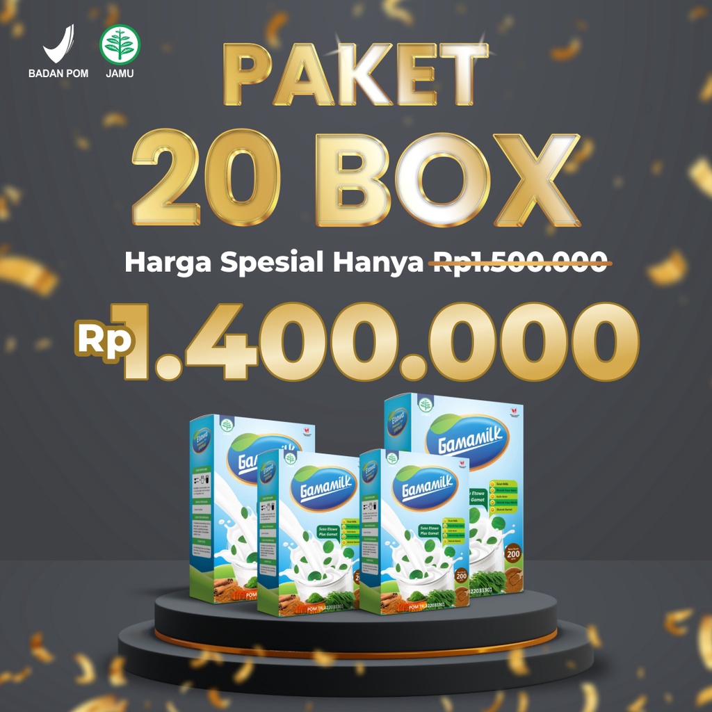 Susu Etawa Gamat Gamamilk Bundling paket 20 BOX Harga lebih Murah!