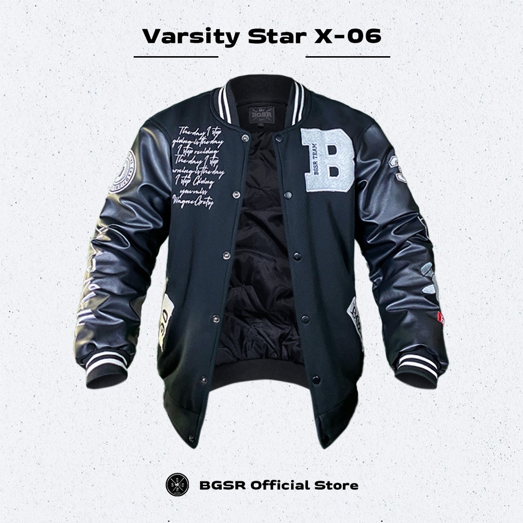 Jaket Baseball Varsity Jacket Windbreaker Bordir Tebal Adem Star X06