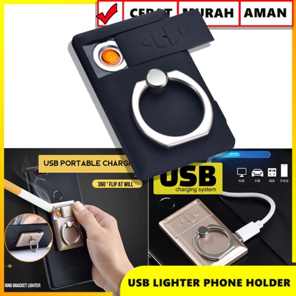 Jual RING HANDPHONE KOREK API ELEKTRIK RING HP ELECTRIC LIGHTER USB CHARGE Murah