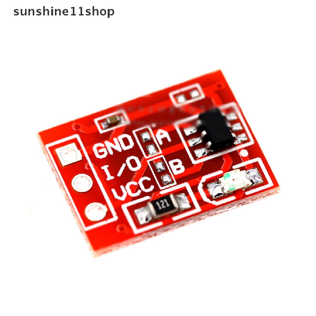 Sho 10Pcs TTP223 Modul Saklar Kunci Sentuh Tombol Switch Sensor Kapasitif Switches Module Self-Locking Single Channel N