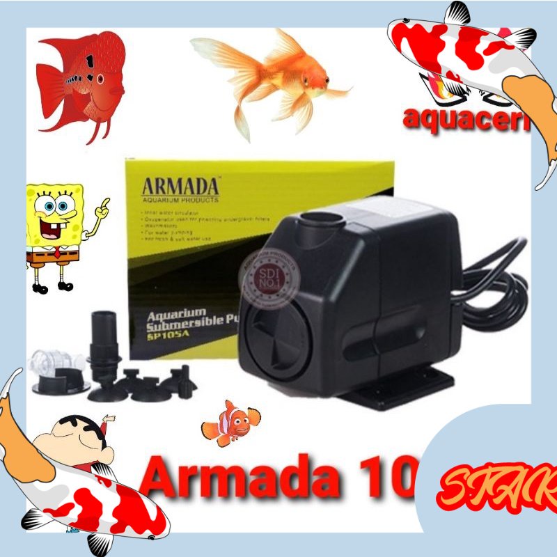 ARMADA sp 105 A pompa celup aquarium kolam hidroponik pompa celup air