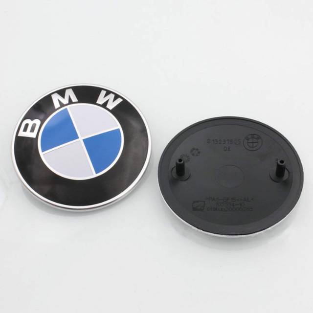 1pcs Emblem BMW Standard 82mm dan 74mm Biru Putih (Kap Mesin) Chrome Logo 2 pins