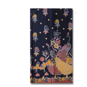 COD Kain Batik Meteran / Handprinted Batik / Motif Burung Merak / Hitam
