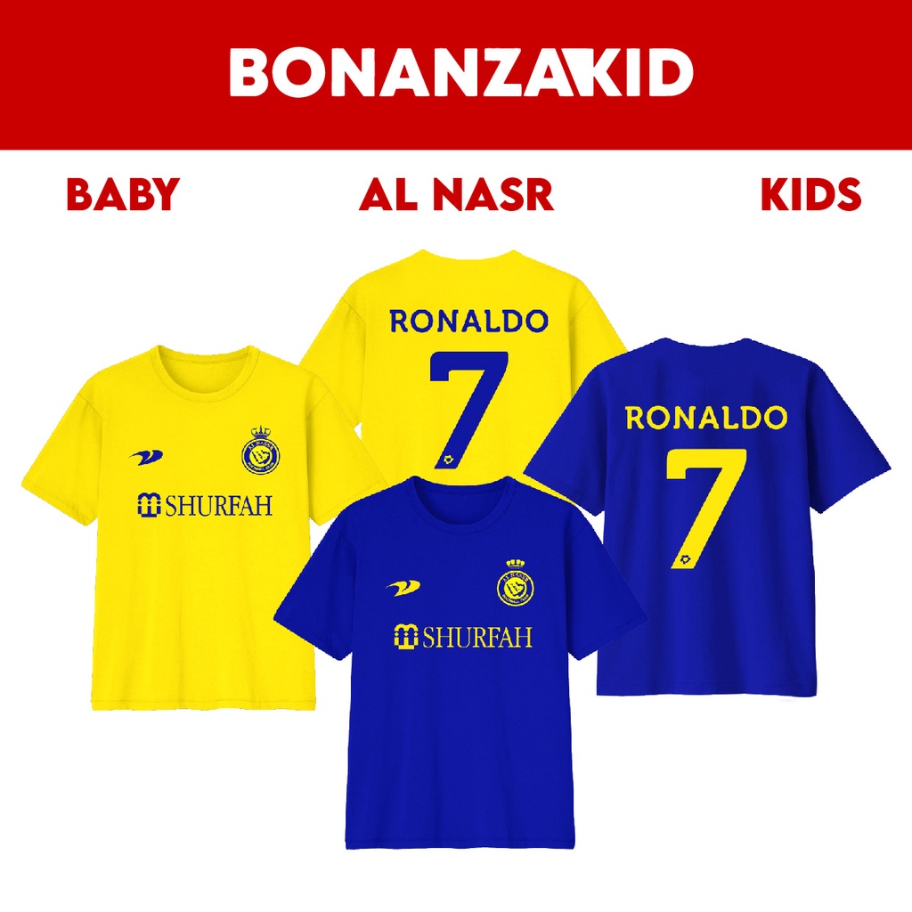 Baju Kaos Bola Ronaldo Al Nassr Size Bayi Sampai Big Size Bahan Katun Combed 30s