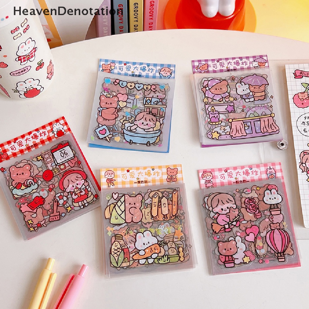 [HeavenDenotation] 20lembar Stiker Motif Kartun Desain Scrapbook Bahan Hias Hadiah HDV