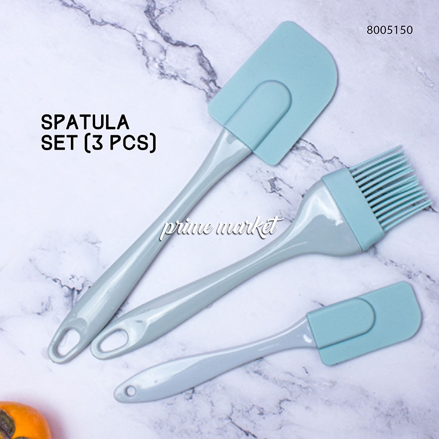 Spatula Silikon Tahan Panas Set / Spatula Set 3 in 1 / Kuas Silikon Tahan Panas